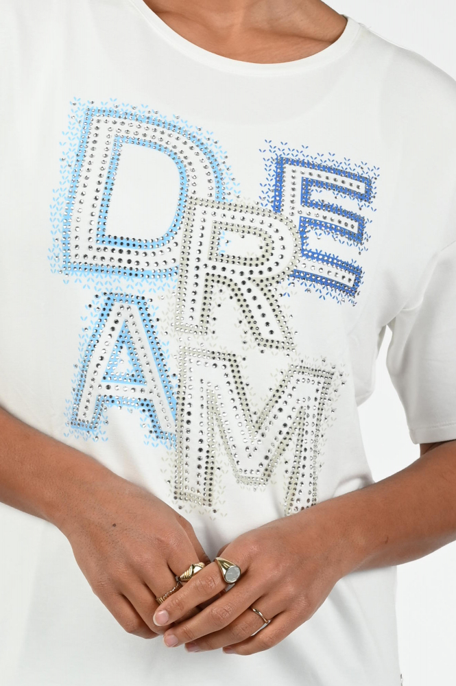 Monari 409428 T-shirt korte mouw Wit