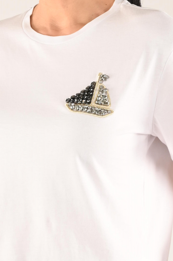 Liu Jo ca5371 T-shirt korte mouw Wit