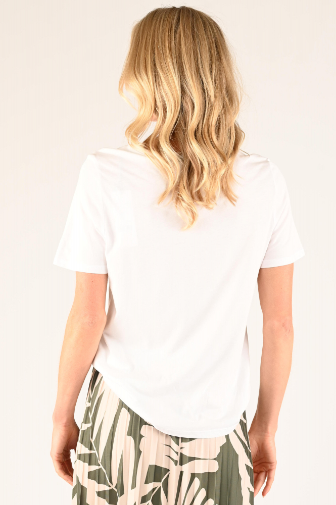 Oui 93269 T-shirt korte mouw Wit