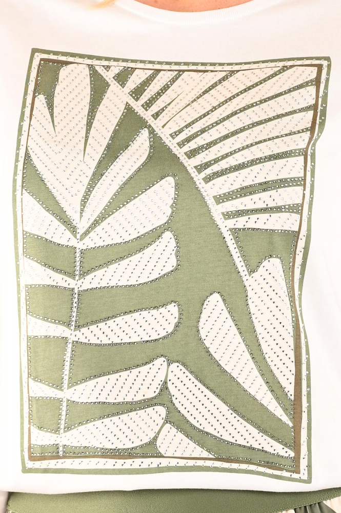 Oui 93269 T-shirt korte mouw Wit