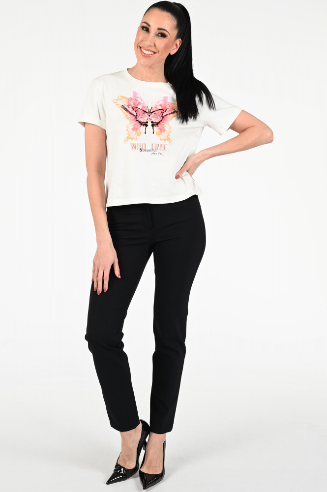 Marc Cain YC 48.06 J61 T-shirt korte mouw Wit