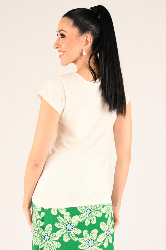 Fabienne Chapot Phil Round V T-shirt korte mouw Wit