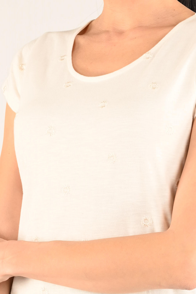 Fabienne Chapot Phil Round V T-shirt korte mouw Wit