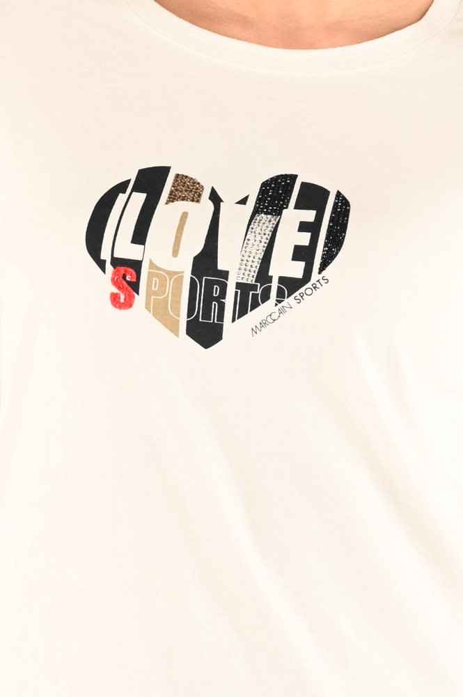 Marc Cain YS 48.08 J08 T-shirt korte mouw Wit