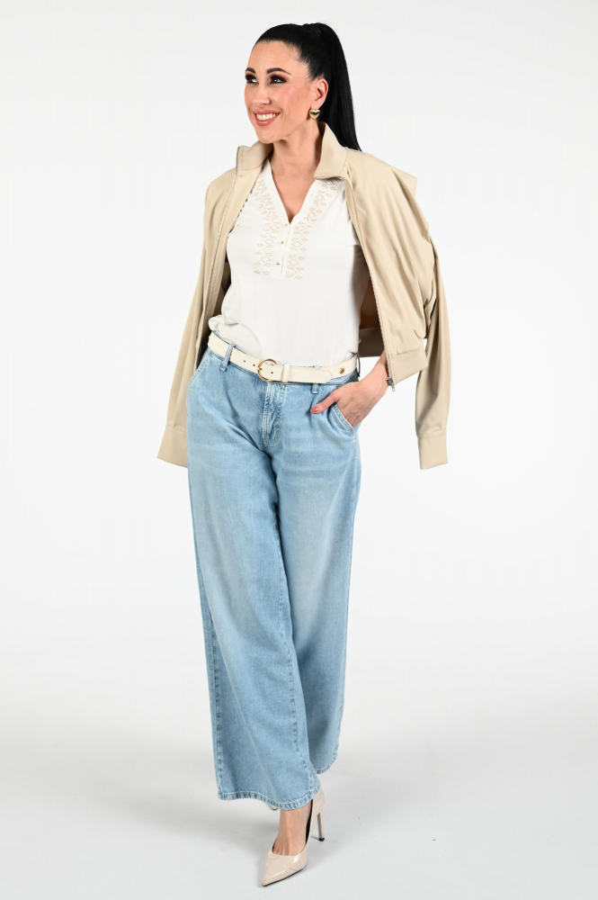 Marc Cain YC 48.60 J69 T-shirt korte mouw Wit