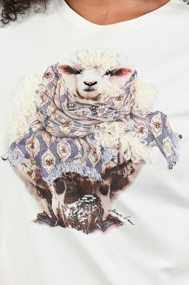 Marc Cain ZC 48.32 J53 T-shirt korte mouw Wit