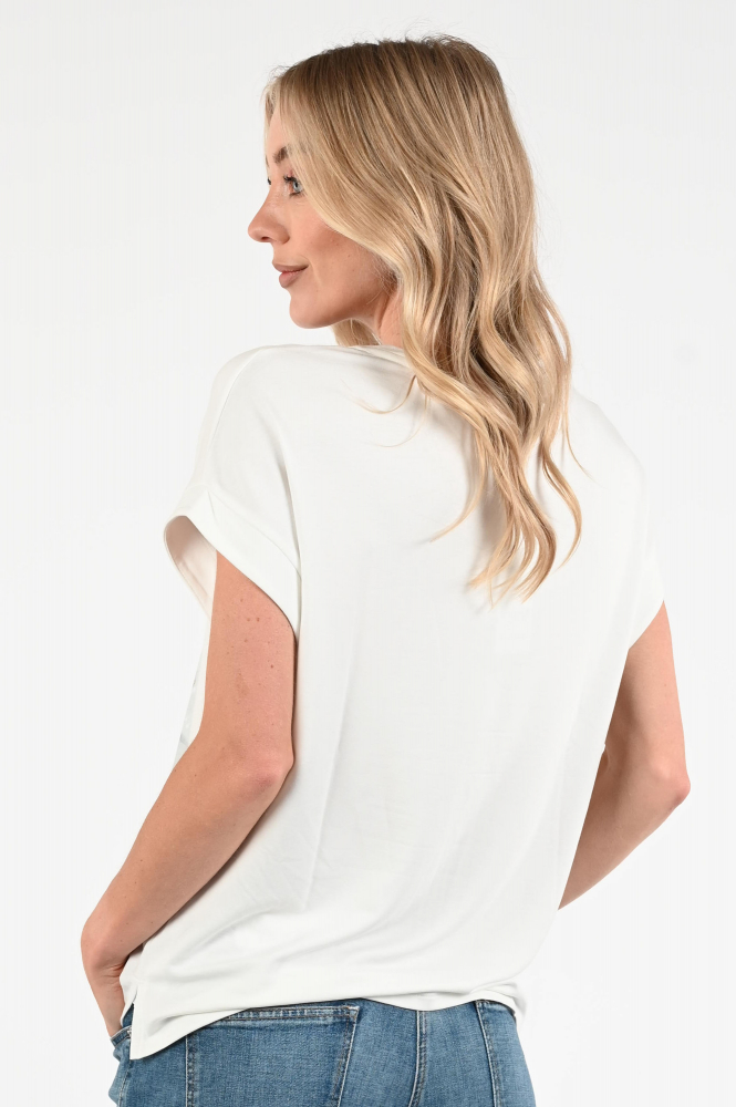 Monari 408854 T-shirt korte mouw Wit