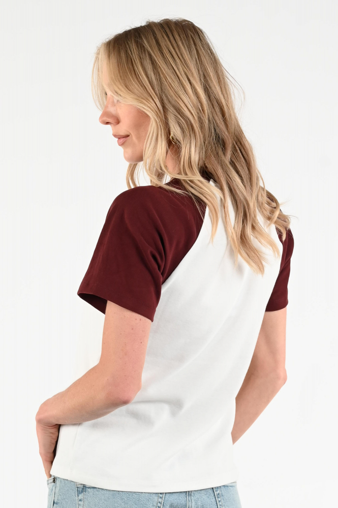 Co'couture 33169 Block tee T-shirt korte mouw Wit