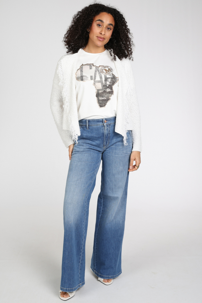 Monari 410142 T-shirt korte mouw Wit