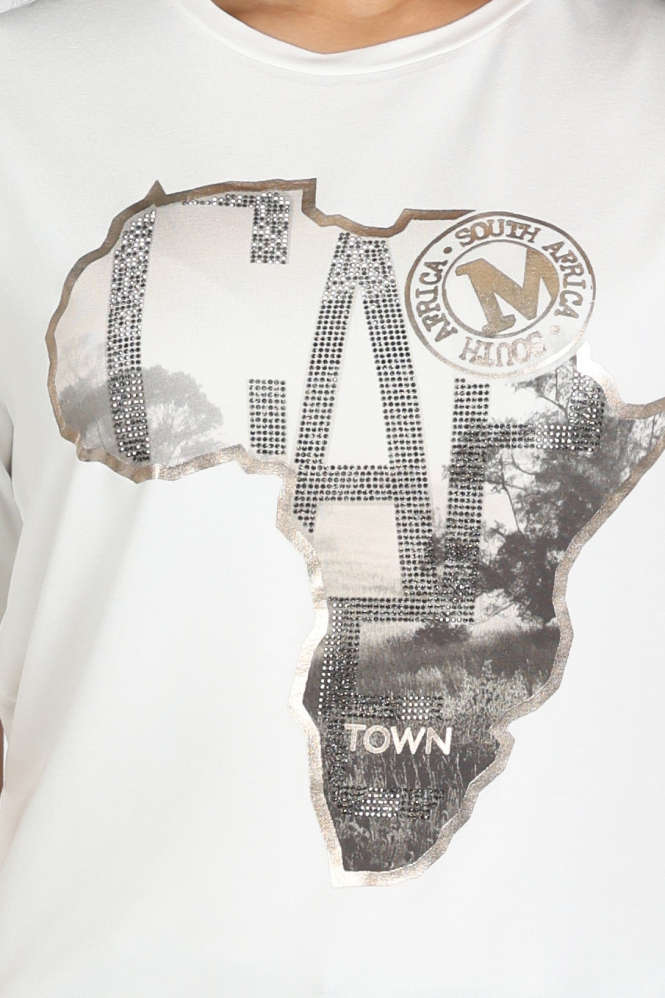 Monari 410142 T-shirt korte mouw Wit