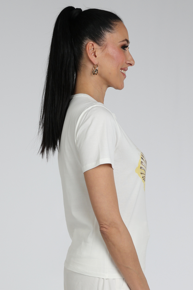 Marc Cain AR 48.32 J01 T-shirt korte mouw Wit