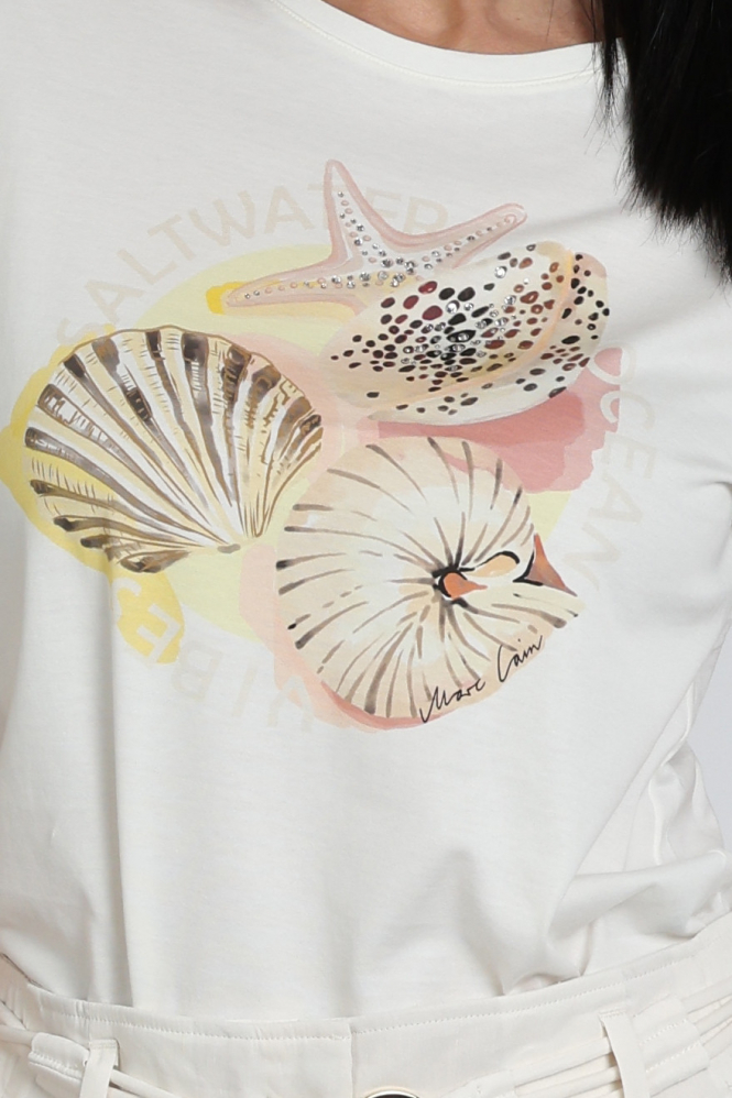 Marc Cain AR 48.32 J01 T-shirt korte mouw Wit