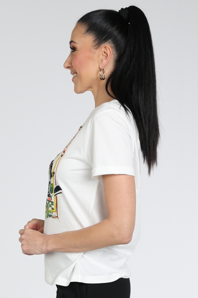 Marc Cain AC 48.10 J55 T-shirt korte mouw Wit