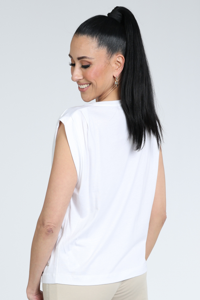 Monari 409665 T-shirt korte mouw Wit