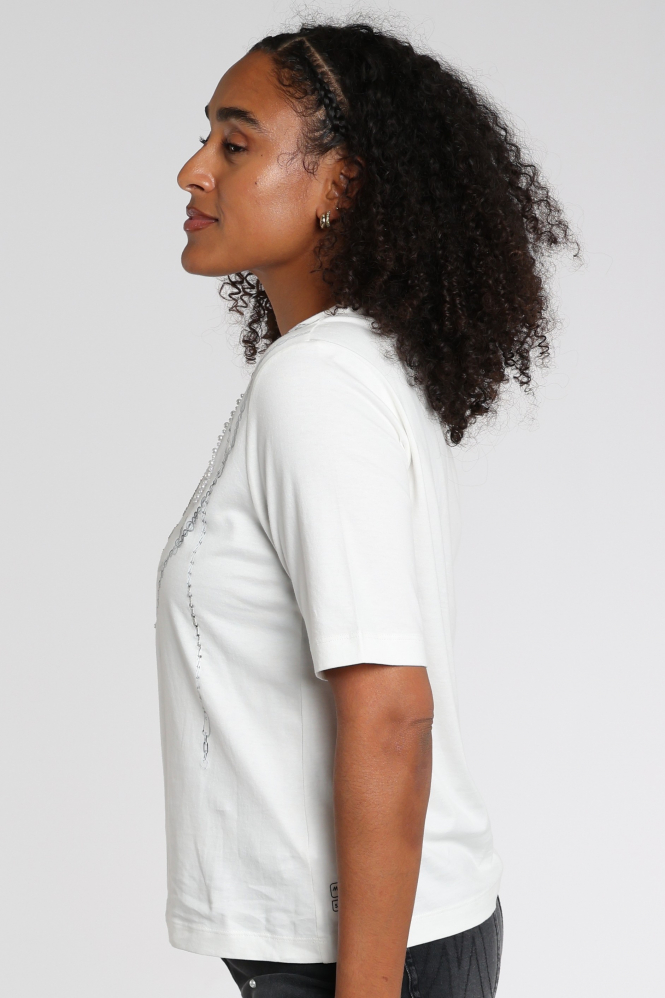 Marc Cain BS 48.20 J59 T-shirt korte mouw Wit