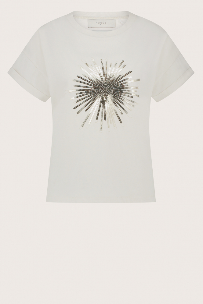 Nukus FW24081 T-shirt korte mouw Beige
