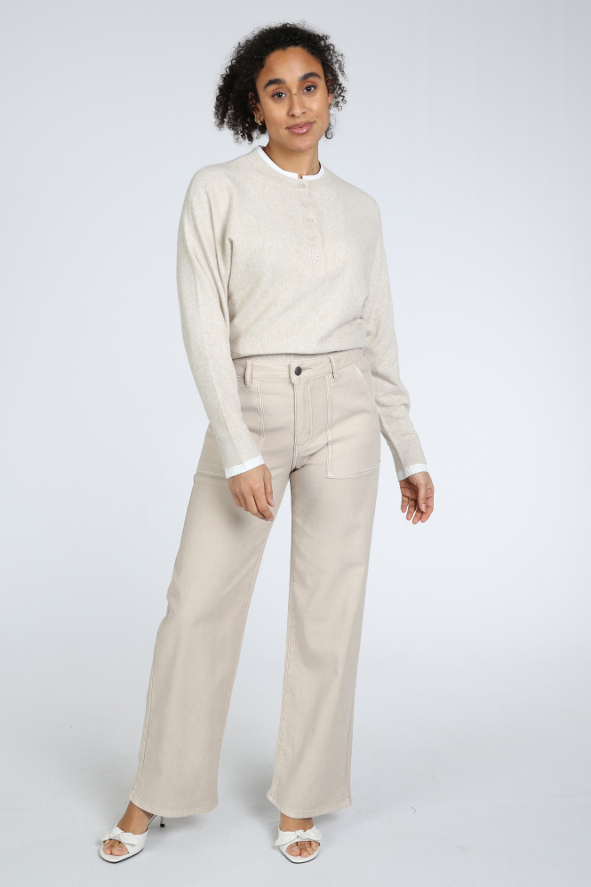 Yaya 01-000546-601 T-shirt korte mouw Beige