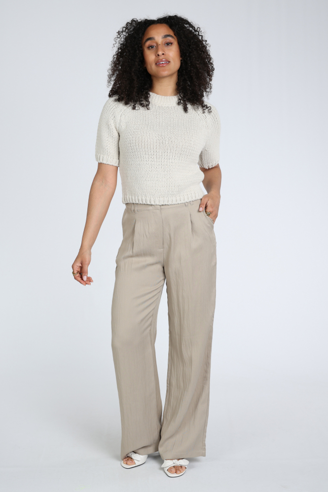 Yaya 01-000551-602. T-shirt korte mouw Beige