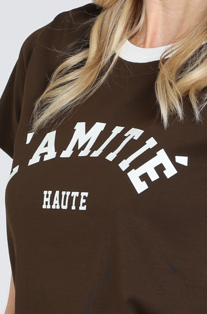 Haute L'Amitié HL10006 T-shirt korte mouw Bruin