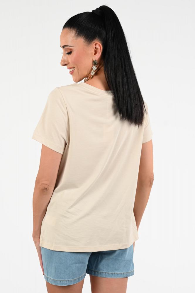 Geisha 52396-41 T-shirt korte mouw Beige