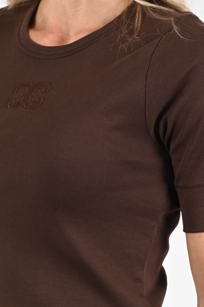 Co'couture 33166 Granny T-shirt korte mouw Bruin