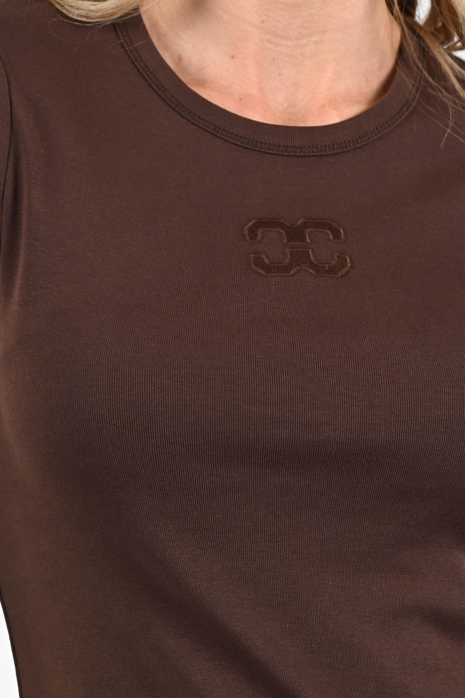 Co'couture 33166 Granny T-shirt korte mouw Bruin