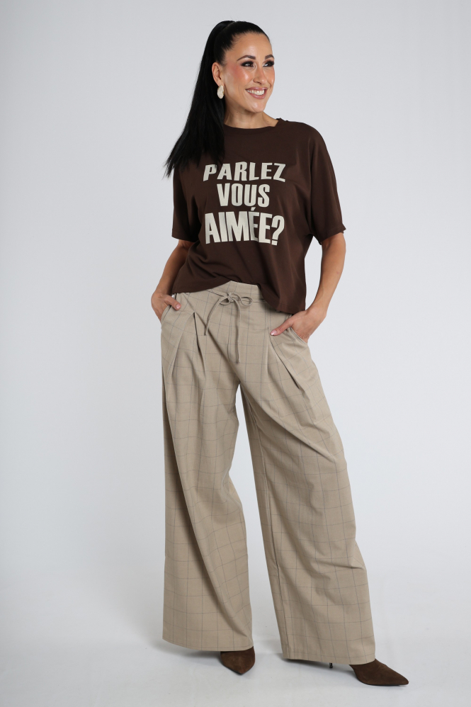Aimée the label Elara Shirt T-shirt korte mouw Bruin