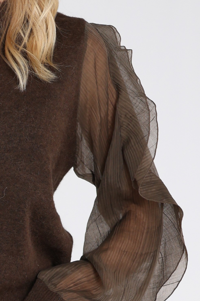 Yaya 01-000638-609 T-shirt korte mouw Bruin