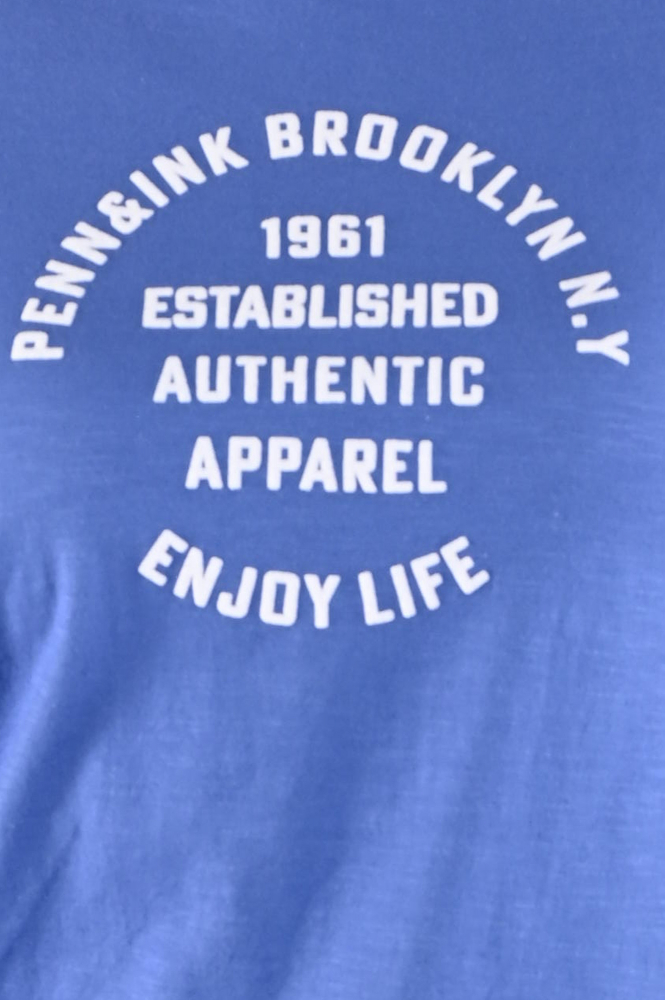 Penn & Ink S25F1593 T-shirt korte mouw Blauw