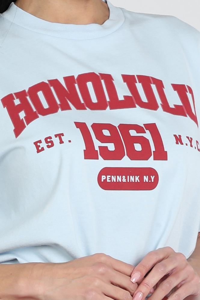 Penn & Ink S26F1814 T-shirt korte mouw Blauw