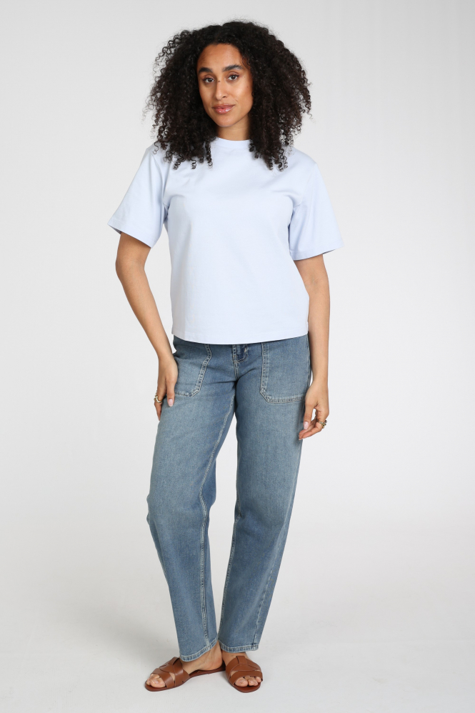 Yaya 01-719087-603 T-shirt korte mouw Blauw