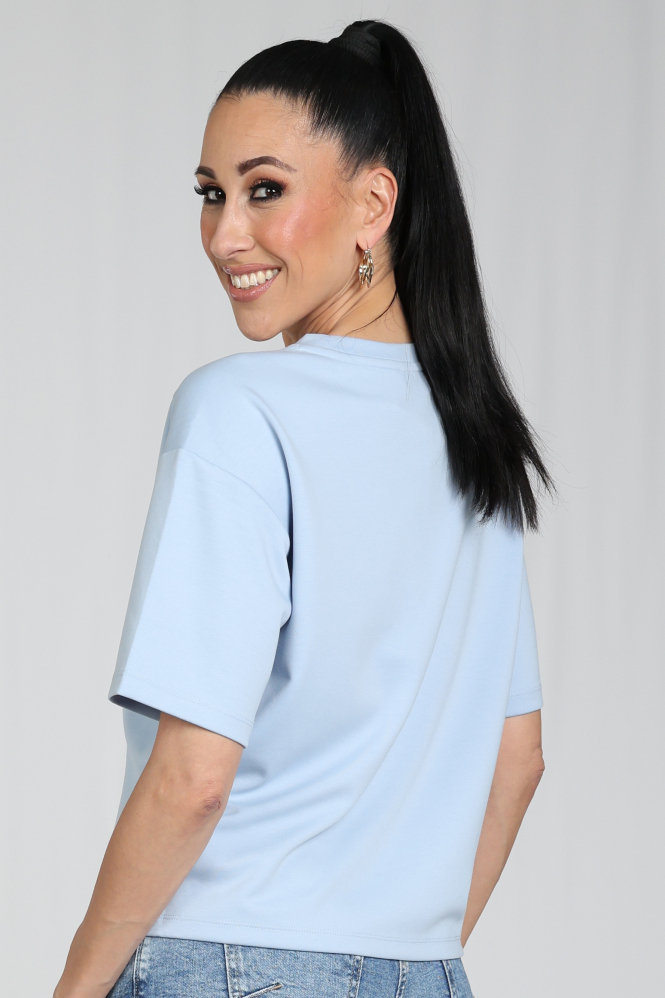 Monari 410638 T-shirt korte mouw Blauw