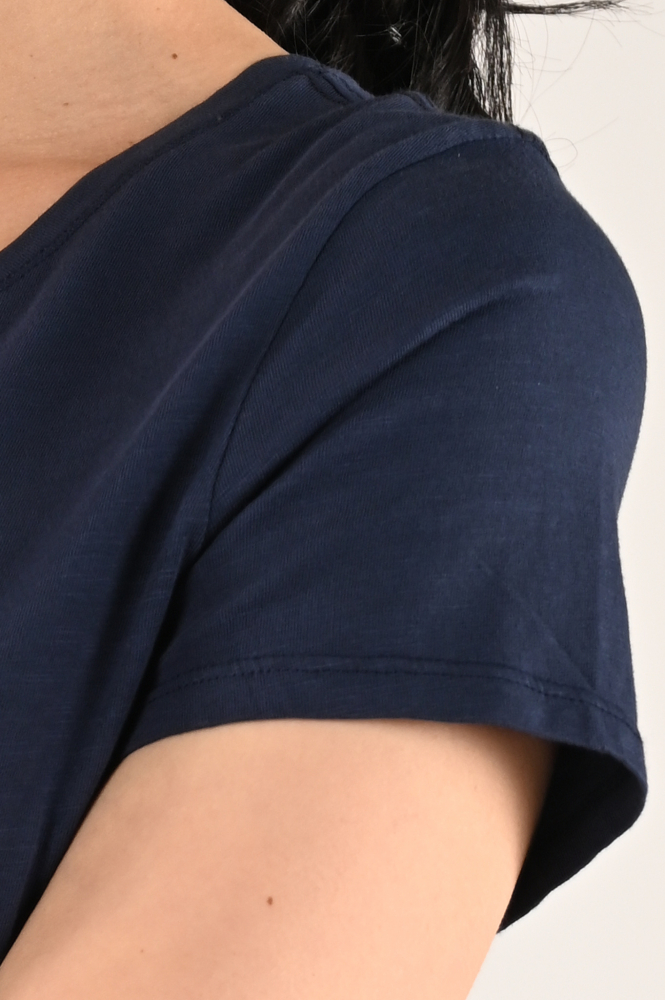 Mos Mosh Arden organic tee T-shirt korte mouw Blauw