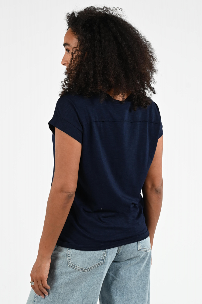 Monari 408603 T-shirt korte mouw Blauw