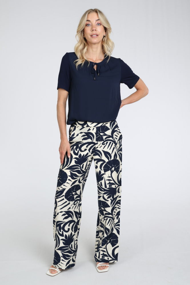 Geisha 63014-10 T-shirt korte mouw Blauw