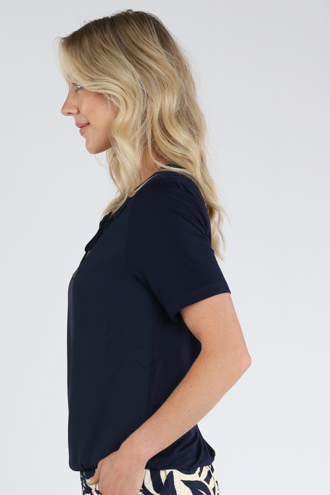 Geisha 63014-10 T-shirt korte mouw Blauw