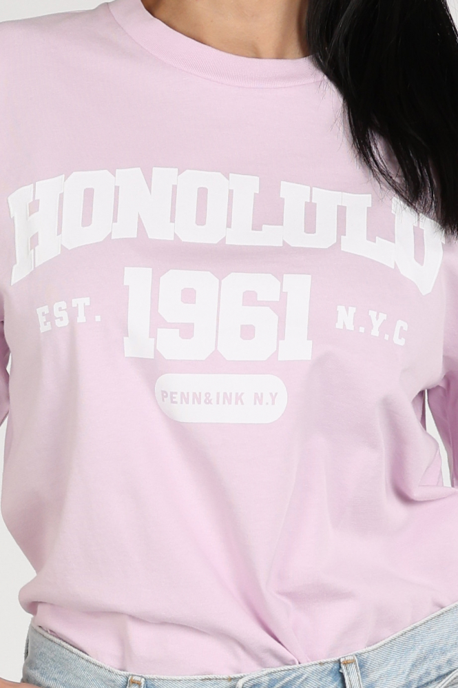 Penn & Ink S26F1814 T-shirt korte mouw Roze