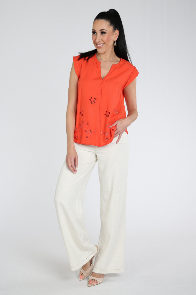 Marc Cain AC 61.14 W73 T-shirt korte mouw Rood