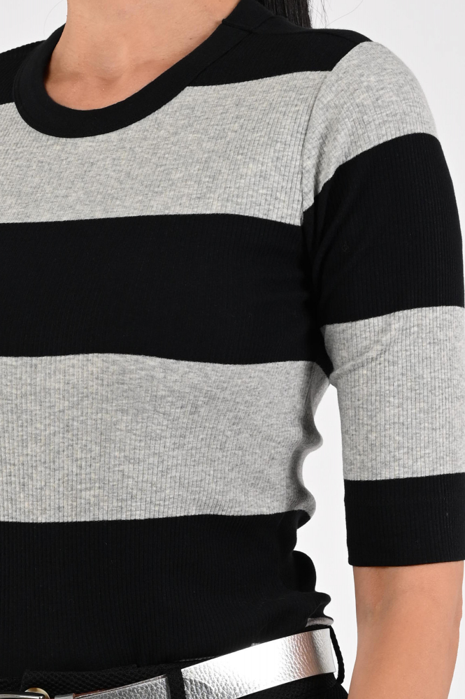 Penn & Ink W25F1719-STM T-shirt korte mouw Zwart