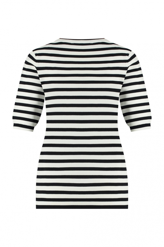 L.O.E.S. by Studio Anneloes Luna stripe ssl pull T-shirt korte mouw Wit