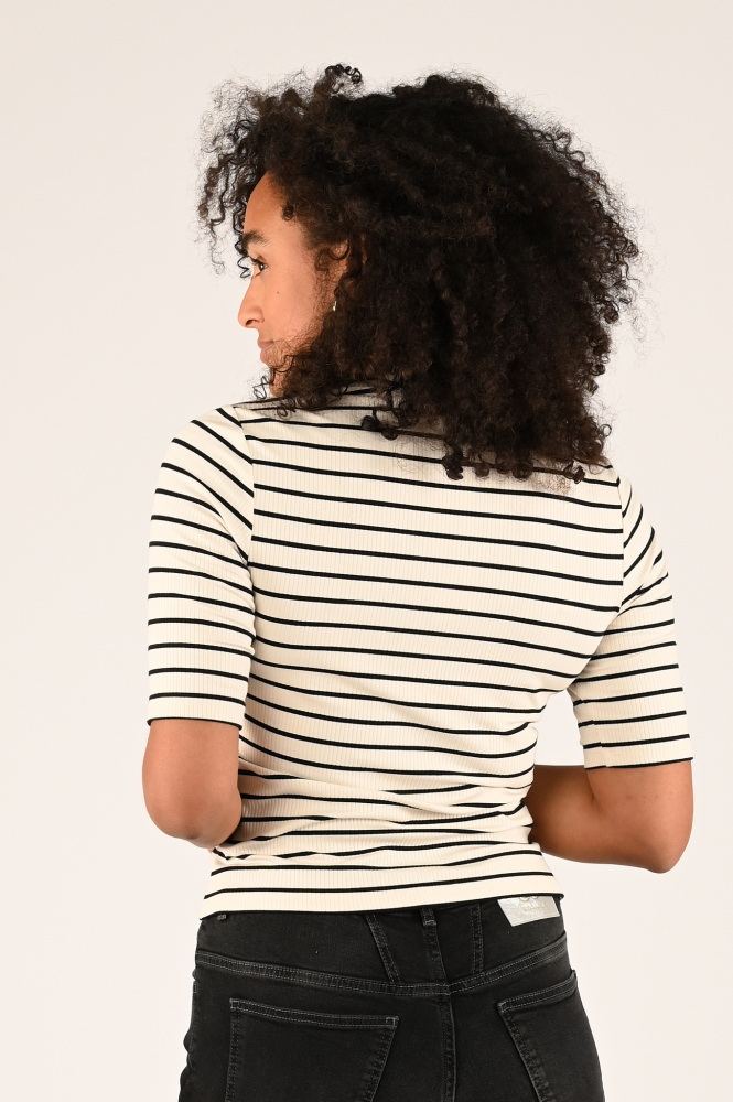 Oui 89015 T-shirt korte mouw Beige