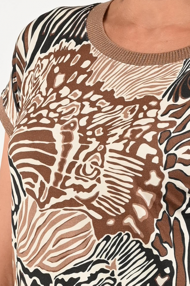 Geisha 42053-60 Sarah T-shirt korte mouw Bruin