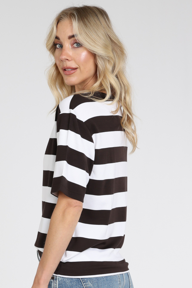 Monari 410575 T-shirt korte mouw Bruin