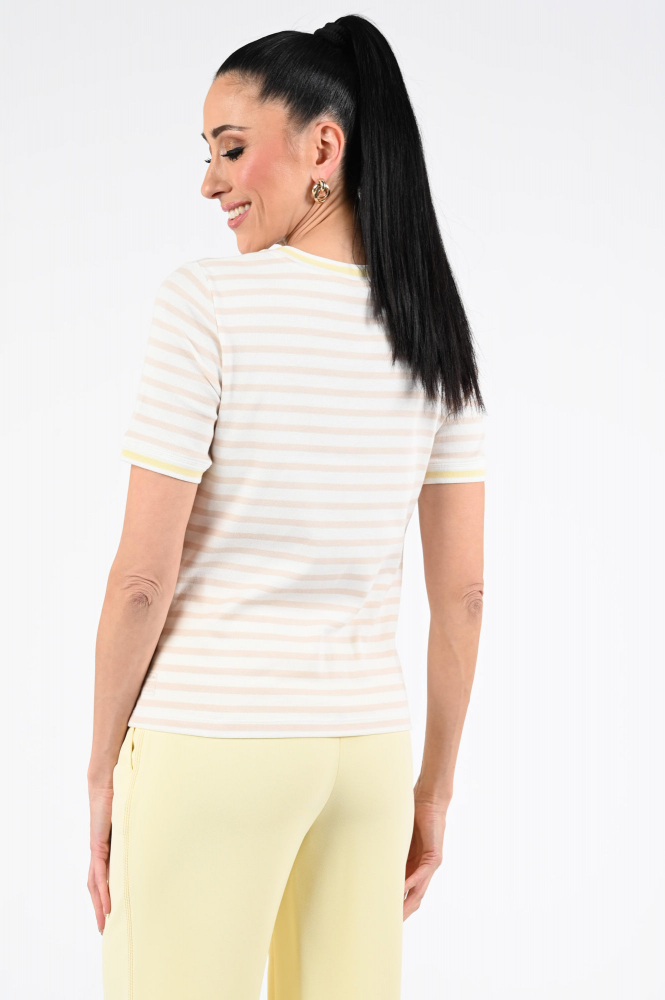 Marc Cain AR 48.46 J90 T-shirt korte mouw Beige