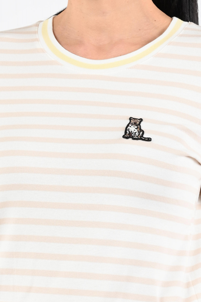 Marc Cain Remix AR 48.46 J90 T-shirt korte mouw Beige