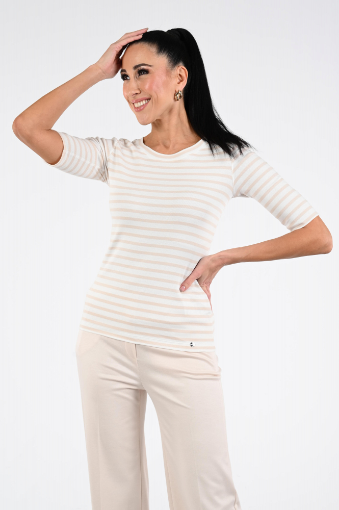 Marc Cain AA 48.09 J90 T-shirt korte mouw Beige