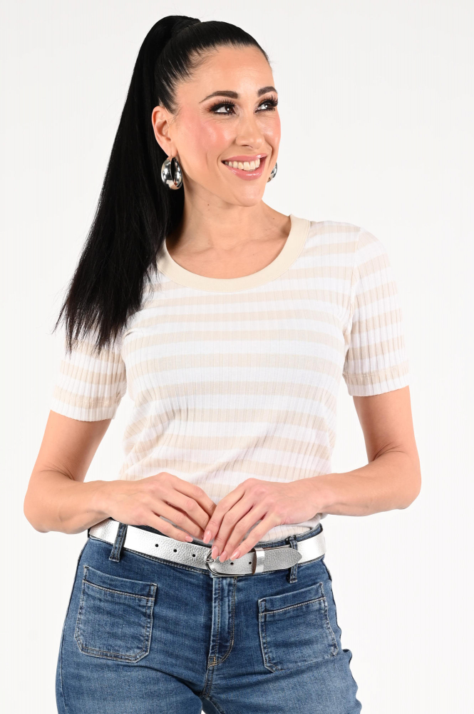 Zaida 346455 T-shirt korte mouw Beige