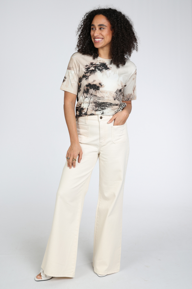 Monari 410189 T-shirt korte mouw Beige