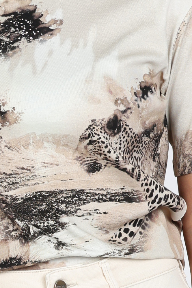 Monari 410189 T-shirt korte mouw Beige