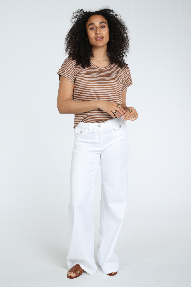 Luisa Cerano 338369-7687 T-shirt korte mouw Bruin